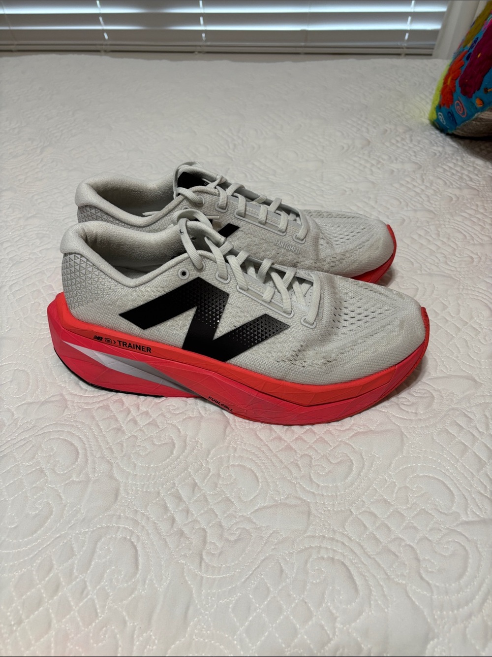 New Balance Light Gray Shoes with Pink Midsoles